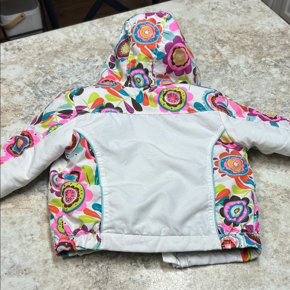 Old Navy Toddler Coat- White with Multicolor Floral
